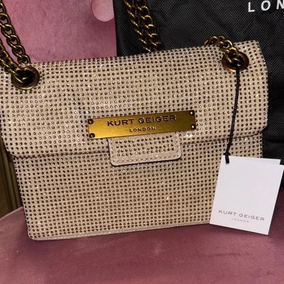 NWT Kurt Geiger Mini Brixton Crossbody Bag in dark beige. - Picture 5 of 5